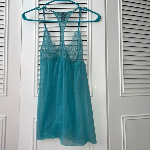 Vintage Victoria’s Secret peekaboo lace babydoll Chemise Negligee Nightgown M - Picture 5 of 11